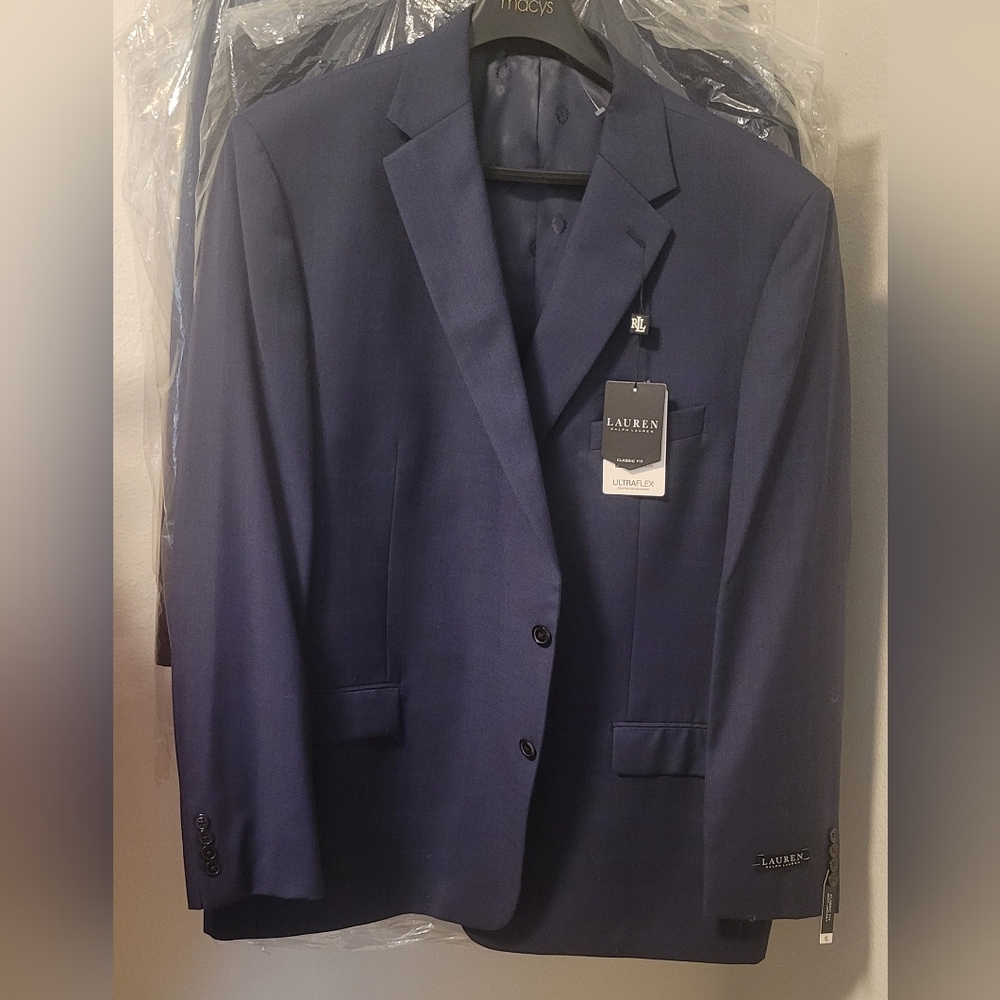 Lauren Ralph Lauren Classic-Fit Ultra Flex Stretch Suit Jacket BLUE PLAID